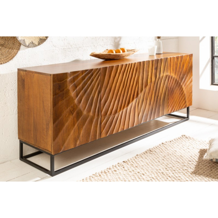 SCORPION Design Kommode massiv Mango 177cm braun
