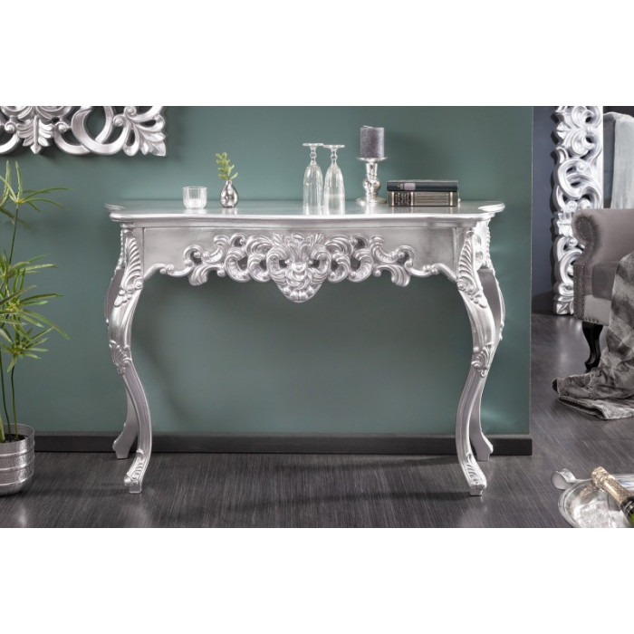 VENICE luxusní konzolový stolek stříbrný 110cm