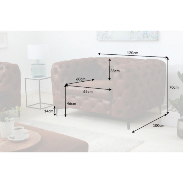 MODERN BAROCK Chesterfield Sessel antik braun