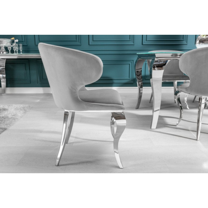 MODERN BAROCK II. luxuriöser stilvoller Stuhl grau