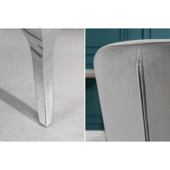 MODERN BAROCK II. luxuriöser stilvoller Stuhl grau