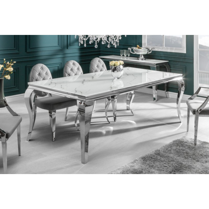 MODERN BAROCK Luxus Esstisch weißer Marmor 180 cm