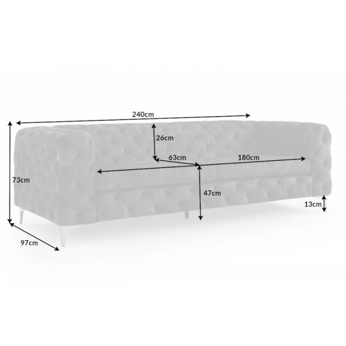 MODERNES BAROCK-Sofa in Dunkelgrau