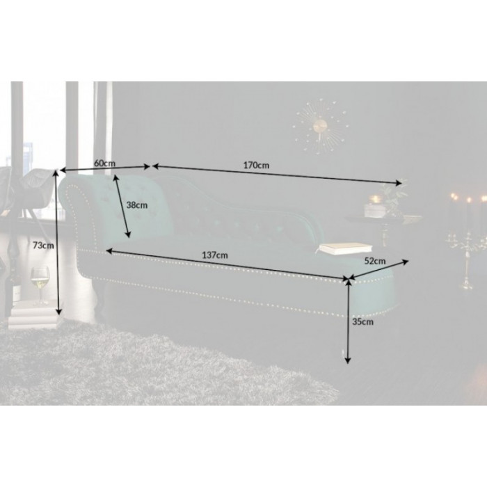 CROWLE Chesterfield Liege grüner Samt