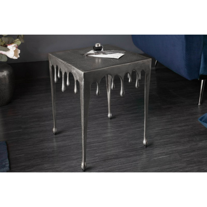 LIQUID LINE S design odkládací stolek stříbrný 44cm