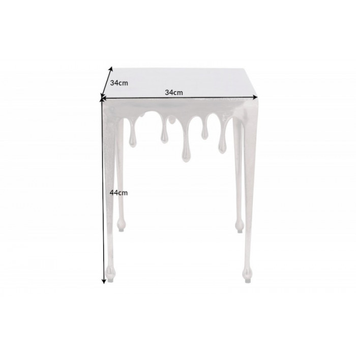 LIQUID LINE S design odkládací stolek stříbrný 44cm