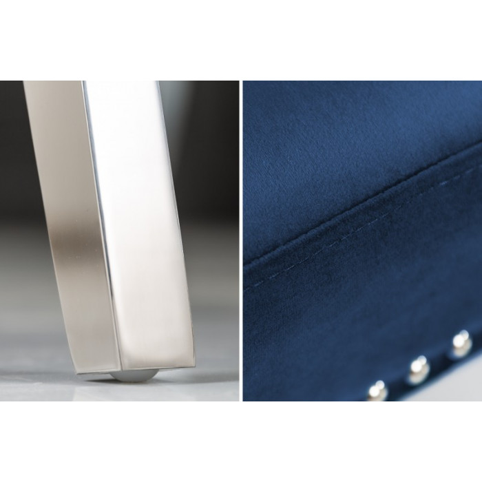 LÖWENKOPF Luxus-Stuhl Samt königsblau