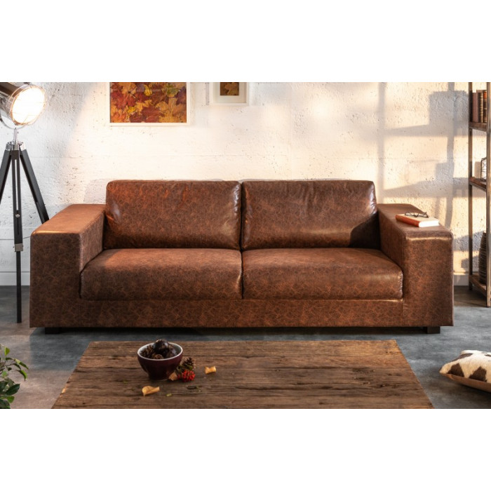 LOUNGER luxusní hnědá vintage pohovka 220 cm