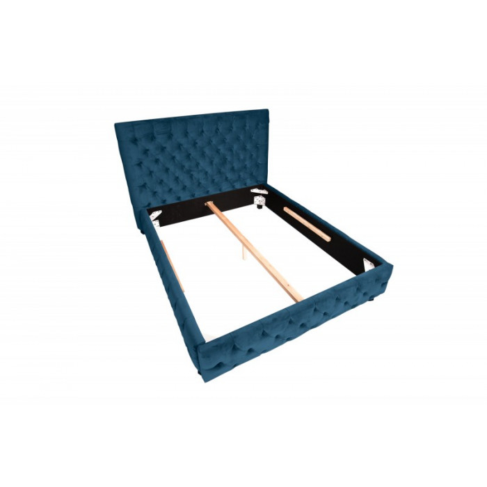 PARIS Luxusbett 160x200cm blau Samt