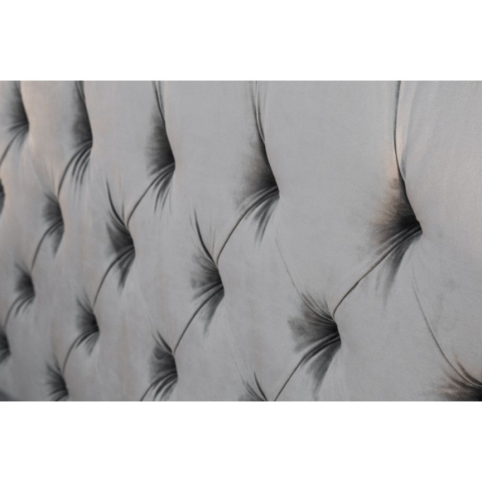 PARIS Luxusbett 180x200cm grau Samt