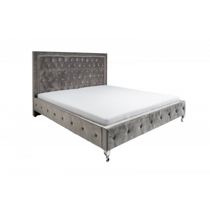 EXTRAVAGANCIA Luxusbett 180x200cm grau Samt