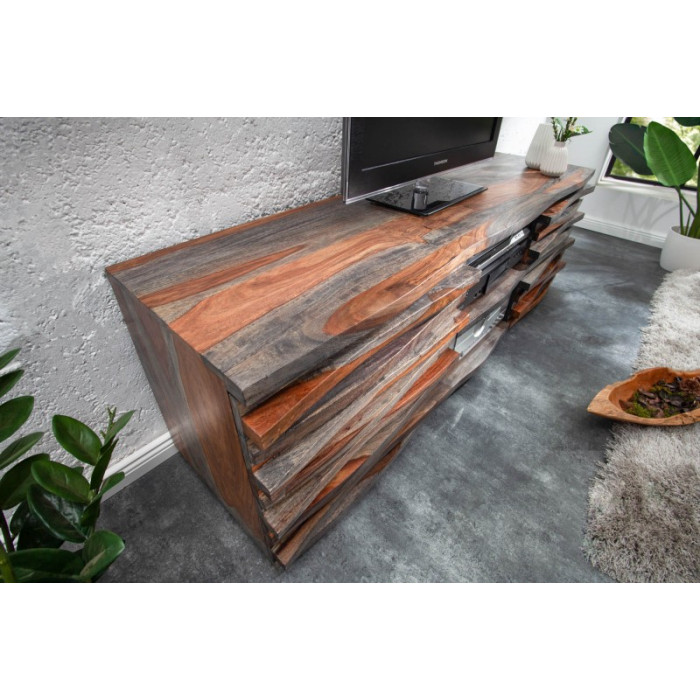 RELIEF luxusní TV stolek, masiv sheesham 150 cm