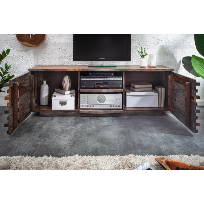 RELIEF luxusní TV stolek, masiv sheesham 150 cm