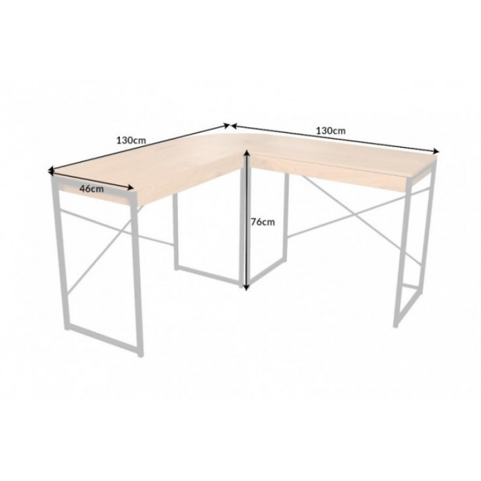 STUDIO rohový psací stůl dubový vzhled 130cm