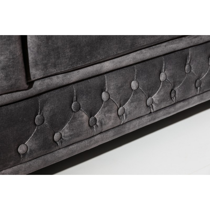 CHESTERFIELD Dreisitzer-Sofa Samt grau