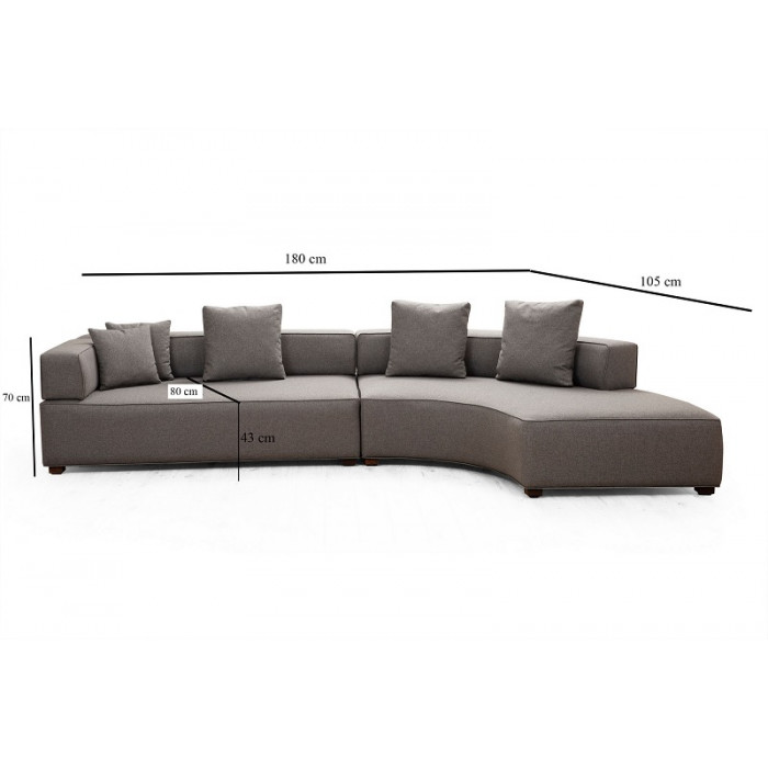 GONDOL Ecksofa-Garnitur grau - rechts