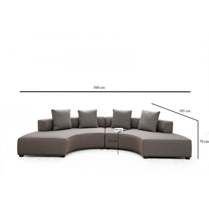 GONDOL Ecksofa-Garnitur grau