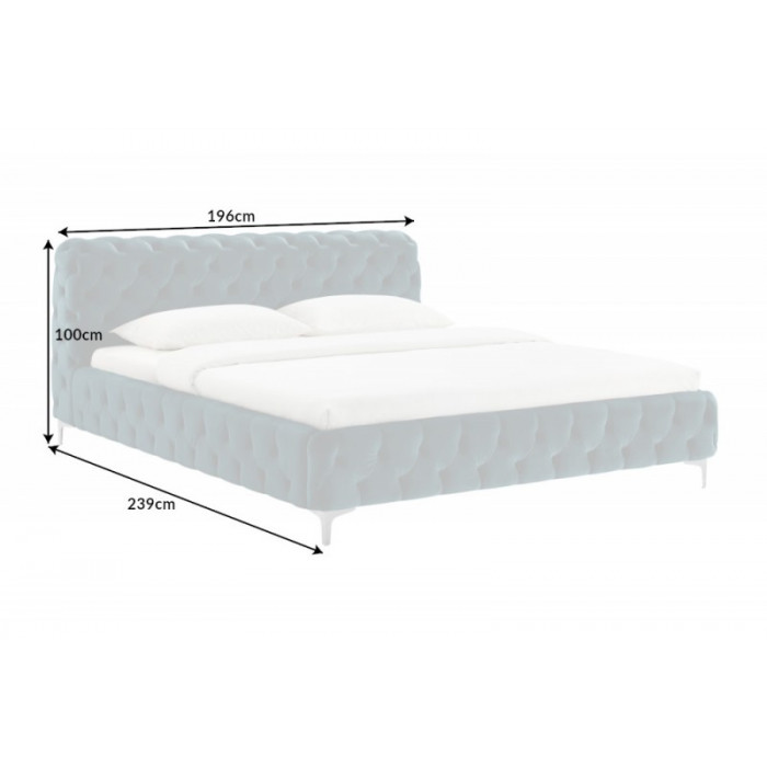MODERN BAROCK Samtbett 180x200cm blau