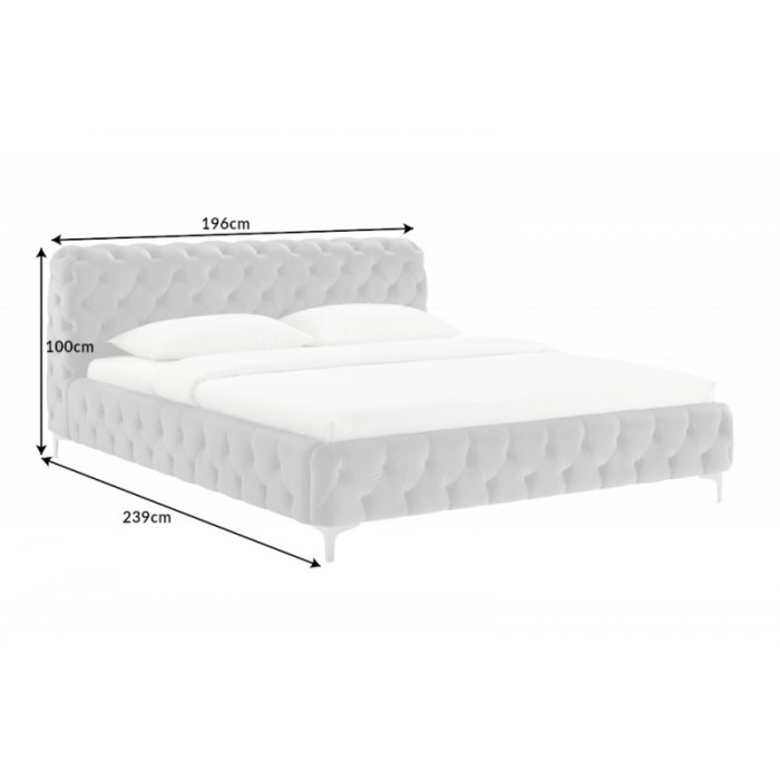 MODERN BAROCK Samtbett 180x200cm grau