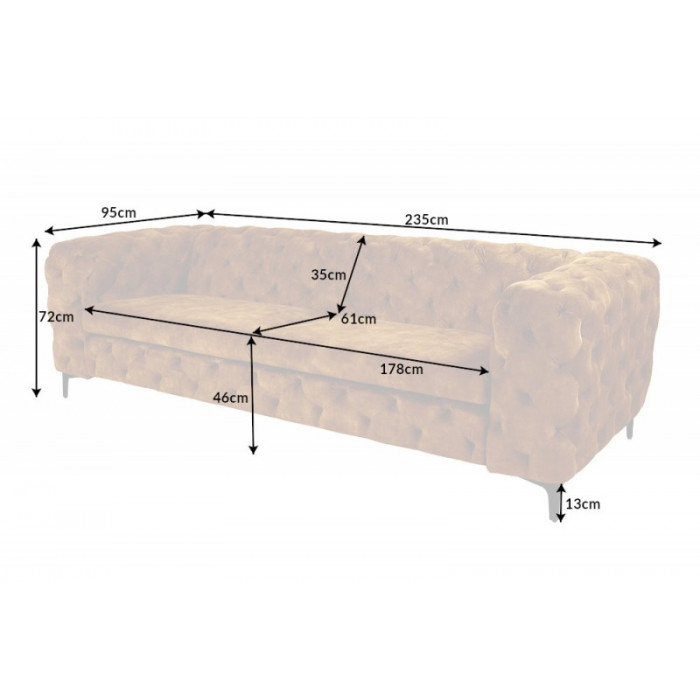 MODERN BAROCK Samtsofa senfgelb