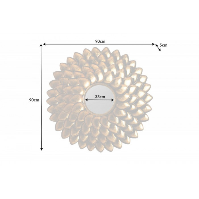 FLOWER zlaté design zrcadlo 90 cm